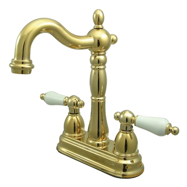 Heritage Bar Faucet W/out Pop-Up Rod, Polished Brass